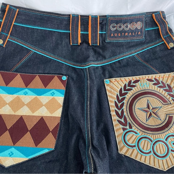 Coogi Australia Men’s 36x34 Embroidered Pockets Spellout  Denim Jeans NEVER WORN - Picture 3 of 13
